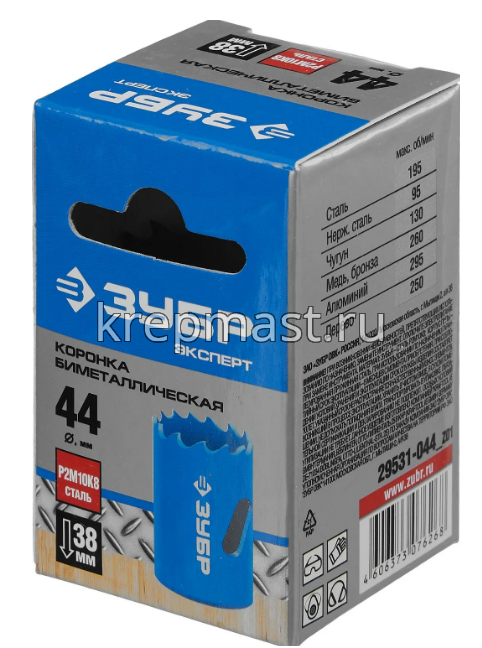 Коронка п/металлу 44мм/38мм STAYER / ЗУБР / УСПЕХ