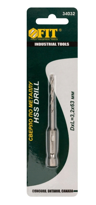 Сверло по металлу 3,2 мм U-образ.хвост.под биту