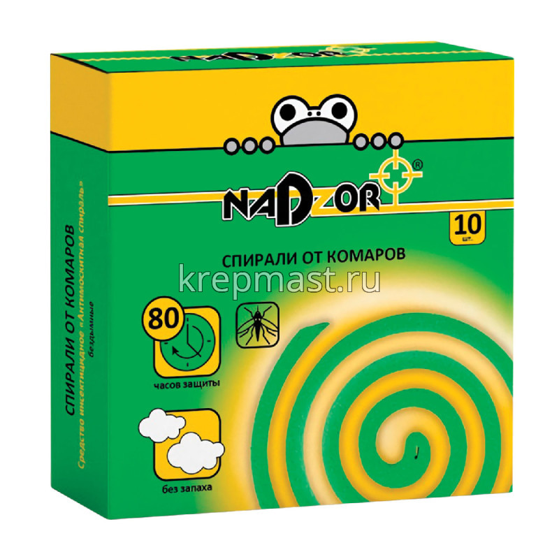 Спирали от комаров бездымные без запаха (уп.10шт) Nadzor