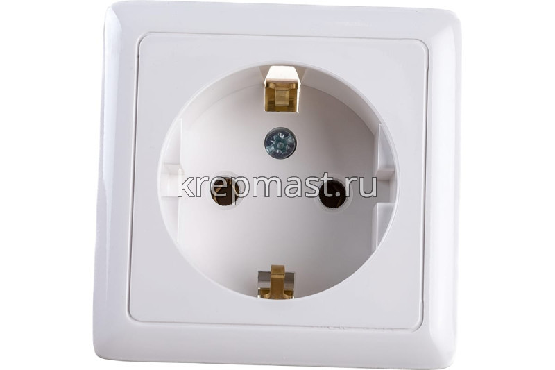 Розетка РА 16-133-б ОП белая с/з 1-ая