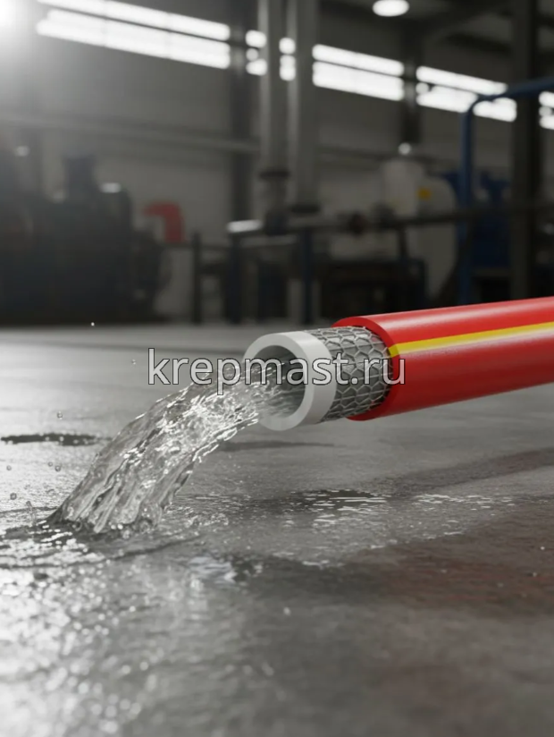 Шланг 1/2 х 25м TPE поливочный армированный (красный с желтой полоской)