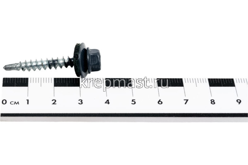Саморез д/кровли краш. 4,8х35(38) RAL 7024