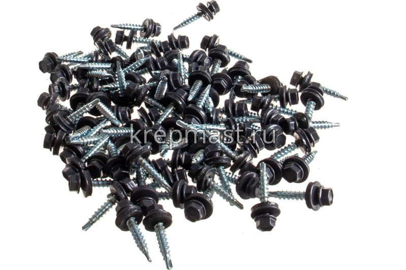 Саморез д/кровли краш. 4,8х35(38) RAL 7024