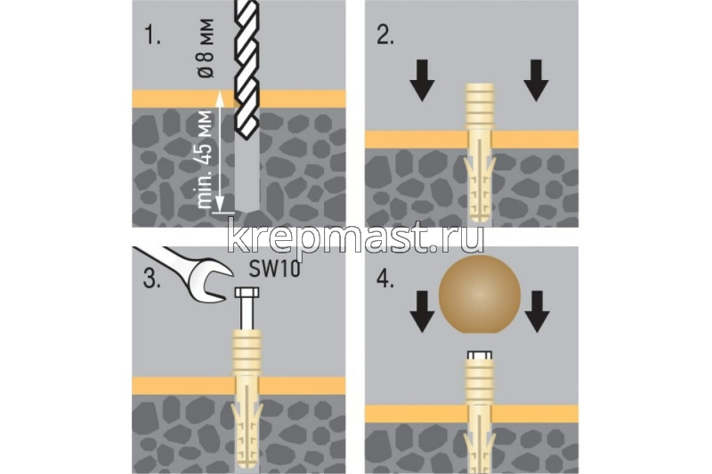 Ограничитель дверной ЕВРОПАРТНЕР цвет.белый