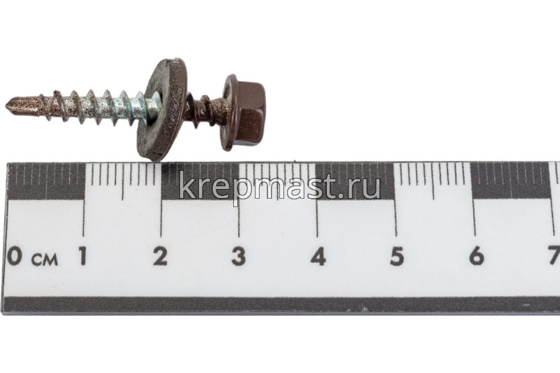 Саморез д/кровли краш. 4,8х29 RAL 8017/RR32