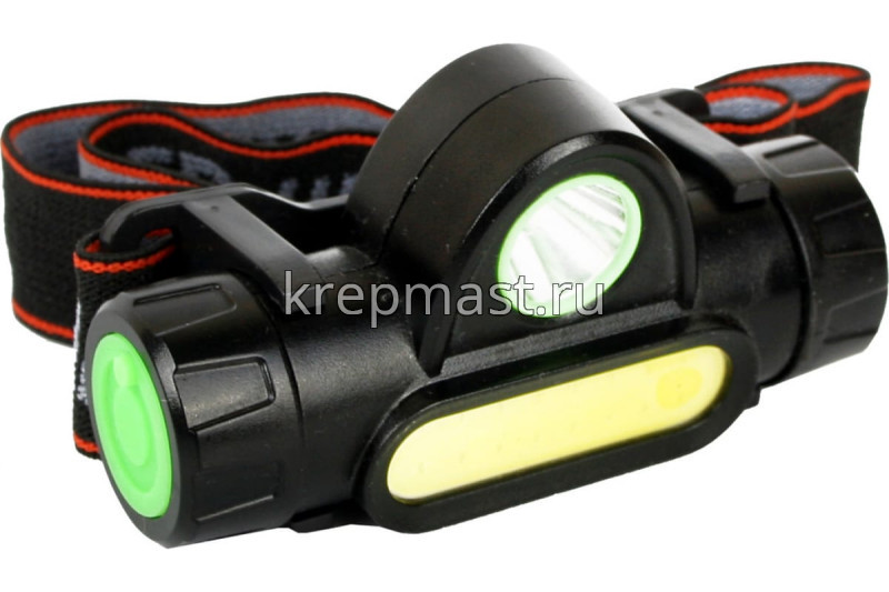 Фонарь ULTRAFLASH налобный аккум. 3.7В, димм,черный 3Ватт 2режима