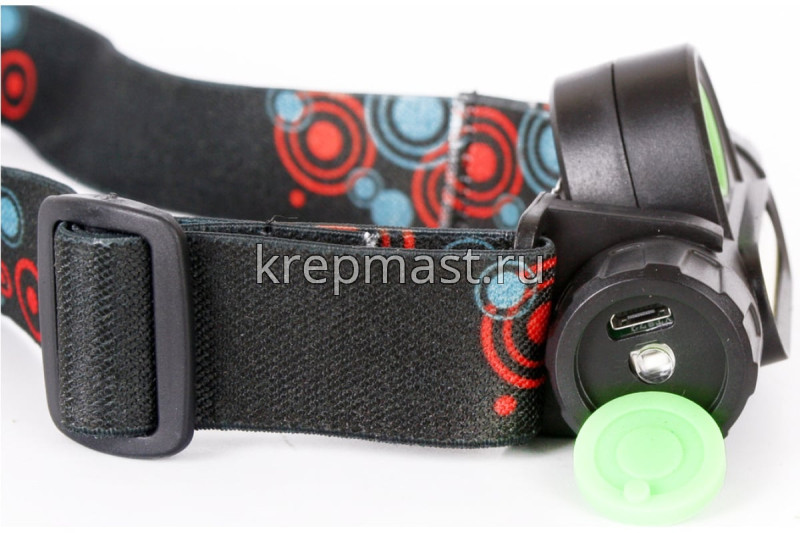 Фонарь ULTRAFLASH налобный аккум. 3.7В, димм,черный 3Ватт 2режима