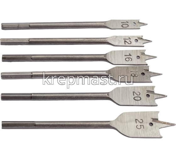 Набор сверел по дереву 6шт перьевых FIT