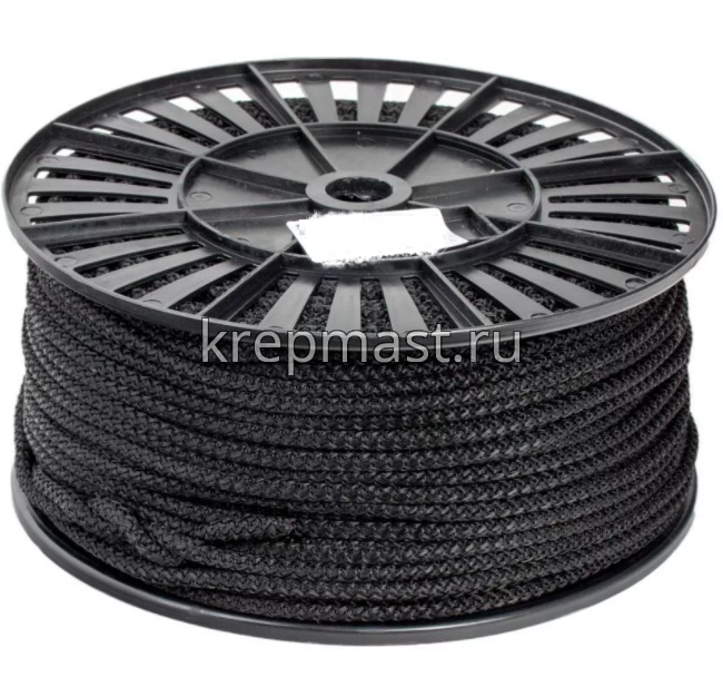 Шнур фаловый синтетический 8мм (черный) в Метрах