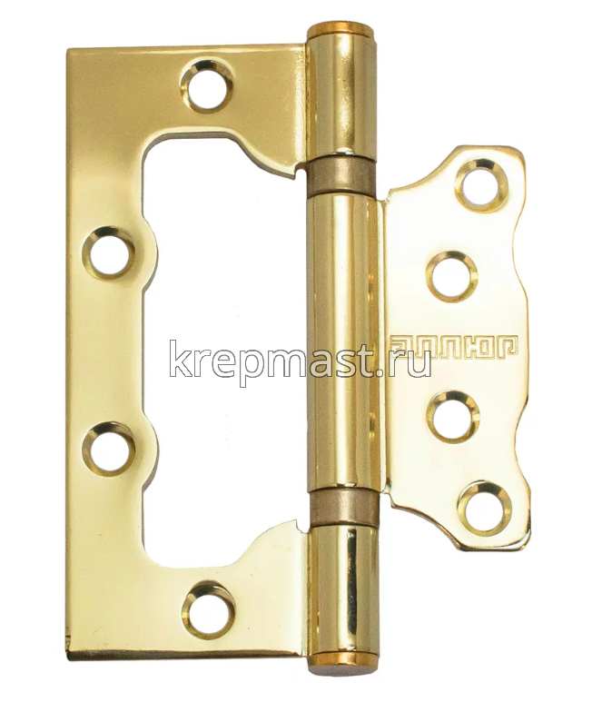 Петля универс. БЕЗ ВРЕЗКИ 100х75х2,0(2,5) золото