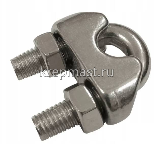Зажим д/троса М 4 с гайками нерж. A 4