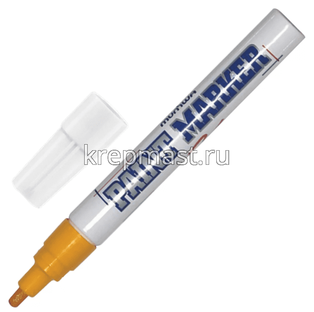 Маркер-краска по мокрому железу 4мм желтый